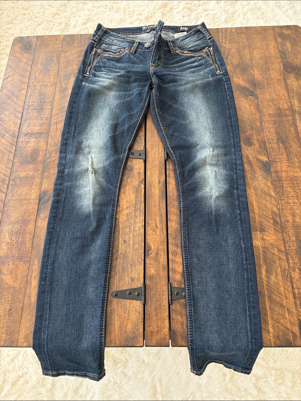 Silver Jeans Women's Dark Blue Skinny Jeans with Faded Whiskering